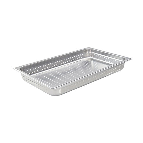 Winco SPJH-102PF Full Size Stainless Steel Perforated Steam Pan - 2 1/2" Deep