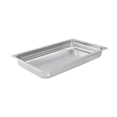 Winco SPJH-102PF Full Size Stainless Steel Perforated Steam Pan - 2 1/2" Deep