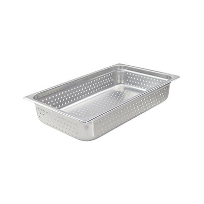 Winco SPJH-104PF Full Size Stainless Steel Perforated Steam Pan - 4" Deep
