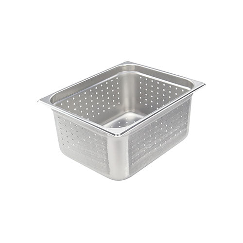 Winco SPJH-206PF Half Size Stainless Steel Perforated Steam Pan - 6" Deep
