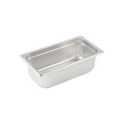 Winco SPJH-404 1/4 Size Heavy Weight Steam Table / Hotel Pan - 4" Deep