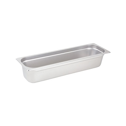 Winco SPJH-4HL Half Long Size Stainless Steel Steam Table / Hotel Pan - 4" Deep