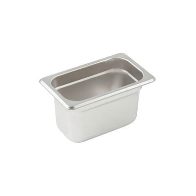 Winco SPJH-904 1/9 Size Heavy Weight Steam Table / Hotel Pan - 4" Deep