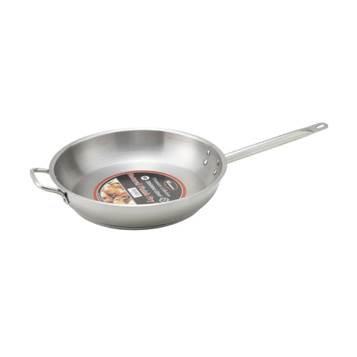 Winco SSFP-12 12" Premium Stainless Steel Fry Pan