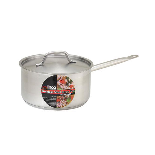 Winco SSSP-4 4 Qt Premium Stainless Steel Sauce Pan With Cover