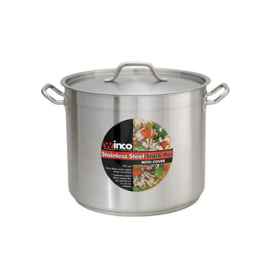 Winco SST-60 60 Qt Premium Stainless Steel Stock Pot With Cover