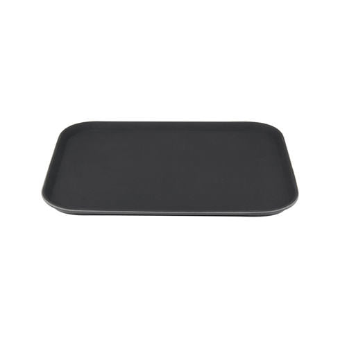 Winco TFG-1814K 18" X 14" Rectangular Non-Slip Black Serving Tray