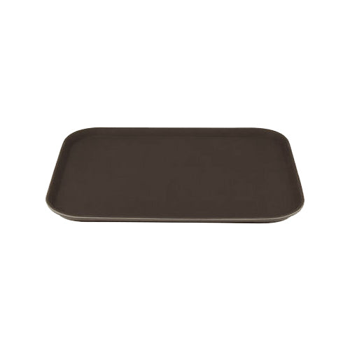 Winco TFG-1814N 18" X 14" Rectangular Non-Slip Brown Serving Tray