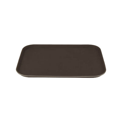 Winco TFG-1814N 18" X 14" Rectangular Non-Slip Brown Serving Tray