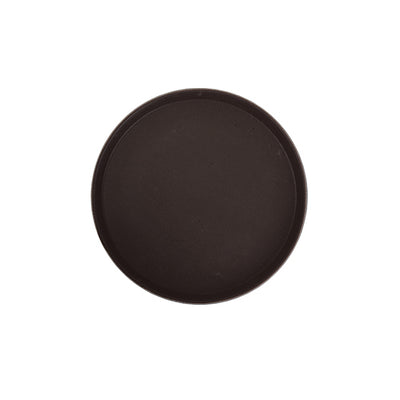Winco TRH-14 14" Easy Hold Round Brown Rubber Lined Plastic Tray