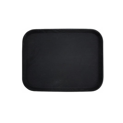 Winco TRH-1418K 14" x 18" Easy Hold Black Rubber Lined Plastic Tray