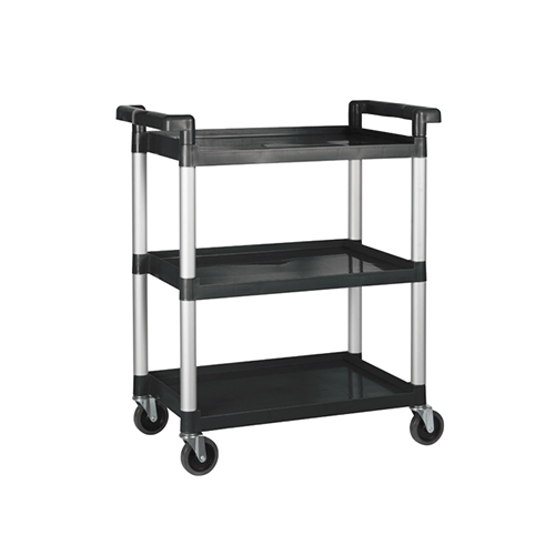 Winco UC-2415K 17″ x 36″ Plastic 3 Shelf Utility Cart Black