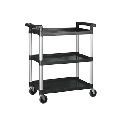 Winco UC-2415K 17″ x 36″ Plastic 3 Shelf Utility Cart Black