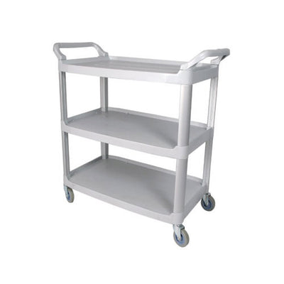 Winco UC-2415G 16″ x 32″ Plastic 3 Shelf Utility Cart Grey