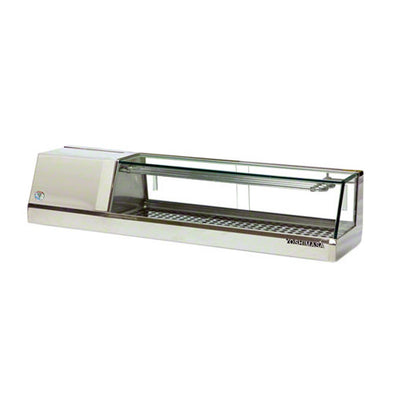 Yoshimasa YMSC-5-L 60" Self-Contained Curved Glass Refrigerated Sushi Case - Left Side Compressor