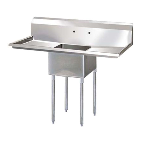 Thorinox Tss 2424 Rl24 24 X 24 X 14 Corner Drain One Compartment Sink With Two Drain Boards