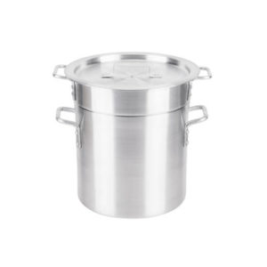 Winco SSDB-8 Stainless Steel Double Boiler with Cover 8qt