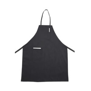 Winco BA-PBK Black Full Size Bib Apron With Pocket - 33