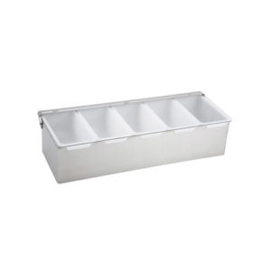 Winco CDP-5 5 Compartment Stainless Steel Condiment Holder