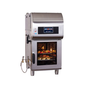 Alto-Shaam CTX4-10EVH Express 10 Pan Half Size Electric Combi Oven With Ventless Hood - 1Ph, 208V