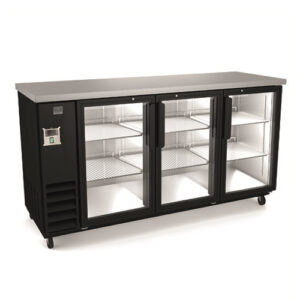 Kelvinator KCHBB72G 73″ 3 Door Glass Back Bar Refrigerator