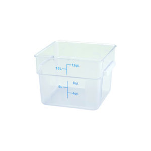 Winco PCSC-12C 12Qt Polycarbonate Clear Square Food Container