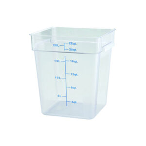 Winco PCSC-22C 22Qt Polycarbonate Clear Square Food Container