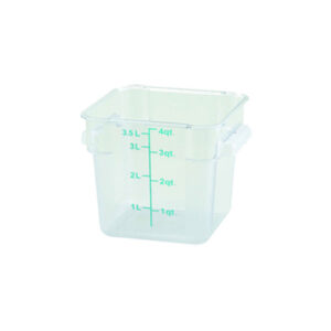 Winco PCSC-4C 4Qt Polycarbonate Clear Square Food Container