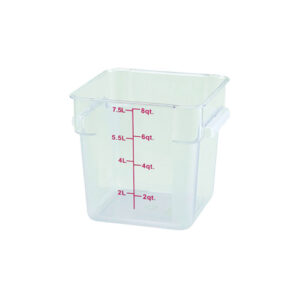 Winco PCSC-8C 8Qt Polycarbonate Clear Square Food Container