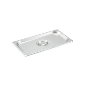 Winco SPSCT 1/3'' Size Stainless Steel Solid Steam Table / Hotel Pan Cover