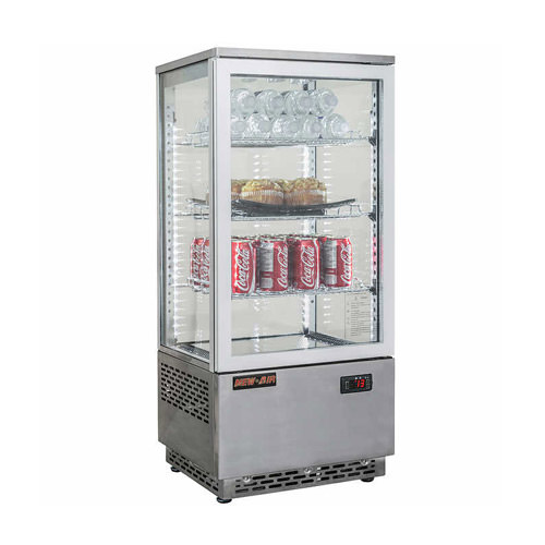 New Air NDC-078-SS Square Glass Countertop Display Refrigerator