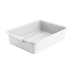 Winco PL-5W White Polypropylene Dish Box - 5