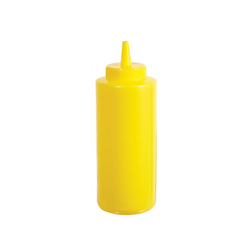 Winco PSB-08Y 8 Oz Yellow Squeeze Bottle – 6 / Pack
