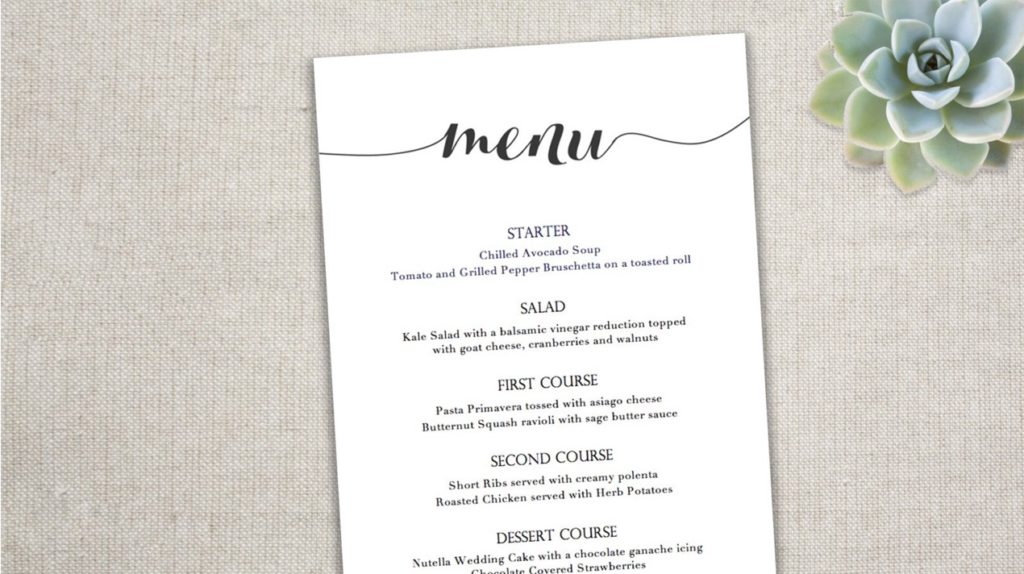 Simple Restaurant Menu Design