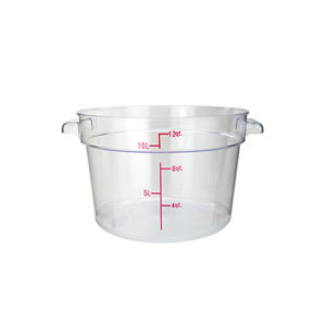 Winco PCRC-12 12 Qt Clear Round Food Container