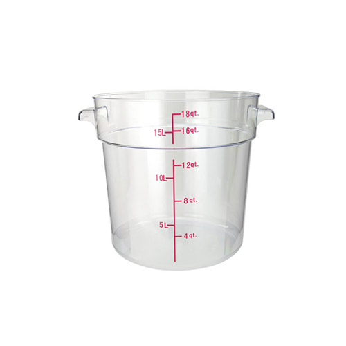 Winco PCRC-18 18 Qt Clear Round Food Container