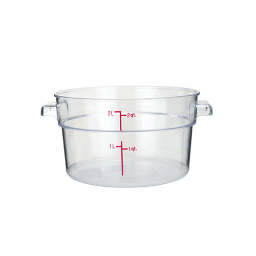 Winco PCRC-2 2 Qt Clear Round Food Container