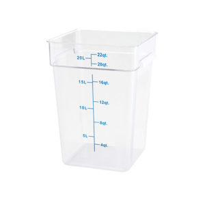 Winco PTSC-22 22 Qt Polypropylene Clear Square Food Container