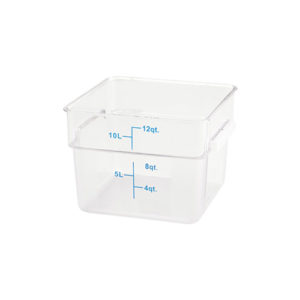 Winco PTSC-12 12 Qt Polypropylene Clear Square Food Container