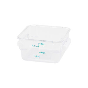 Winco PTSC-2 2 Qt Polypropylene Clear Square Food Container