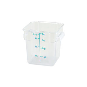 Winco PTSC-4 4 Qt Polypropylene Clear Square Food Container