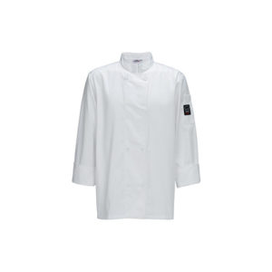 Winco UNF-6WXXL White Poly-Cotton Men’s Tapered Fit Chef Jacket - Double Extra Large