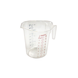 Winco PMCP-200 2 Qt Pint Polycarbonate Measuring Cup With Color Graduations