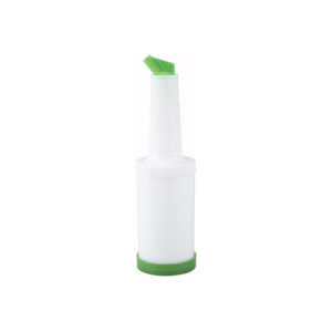 Winco PPB-1G 1 Qt Liquor Pour Bottle With Green Spout and Cap