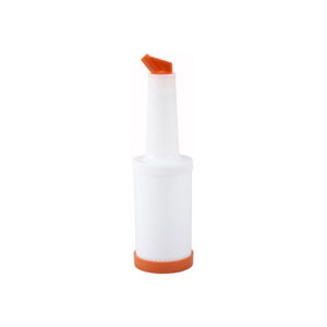 Winco PPB-2O 2 Qt Liquor Pour Bottle With Orange Spout and Cap