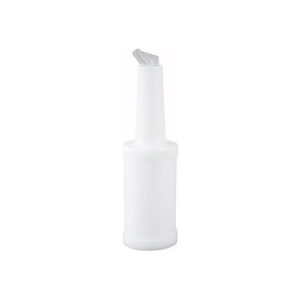 Winco PPB-2W 2 Qt Liquor Pour Bottle With White Spout and Cap
