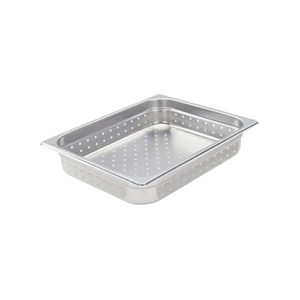 Winco SPJH-202PF Half Size Stainless Steel Perforated Steam Pan - 2 1/2