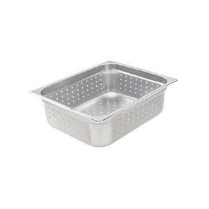 Winco SPJH-204PF Half Size Stainless Steel Perforated Steam Pan - 4