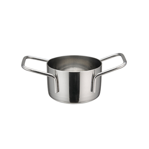 Winco DCWE-103S 3 1/2″ x 2″ Stainless Steel Mini Casserole Dish with 2 Handles