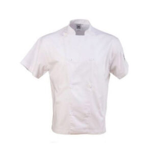 Chef Revival J205-L Performance White Short Sleeve Double-Breasted Chef Coat - Large